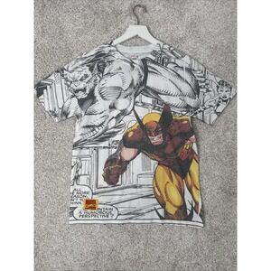 Marvel Comic‎ Wolverine Mens T-shirt All Over Print Size XS White
